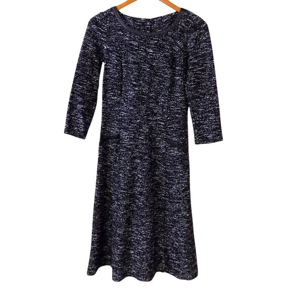 Talbots Dress Women 2 Black‎ Tweed Mature Minimalist Workwear Office Business - Picture 1 of 8